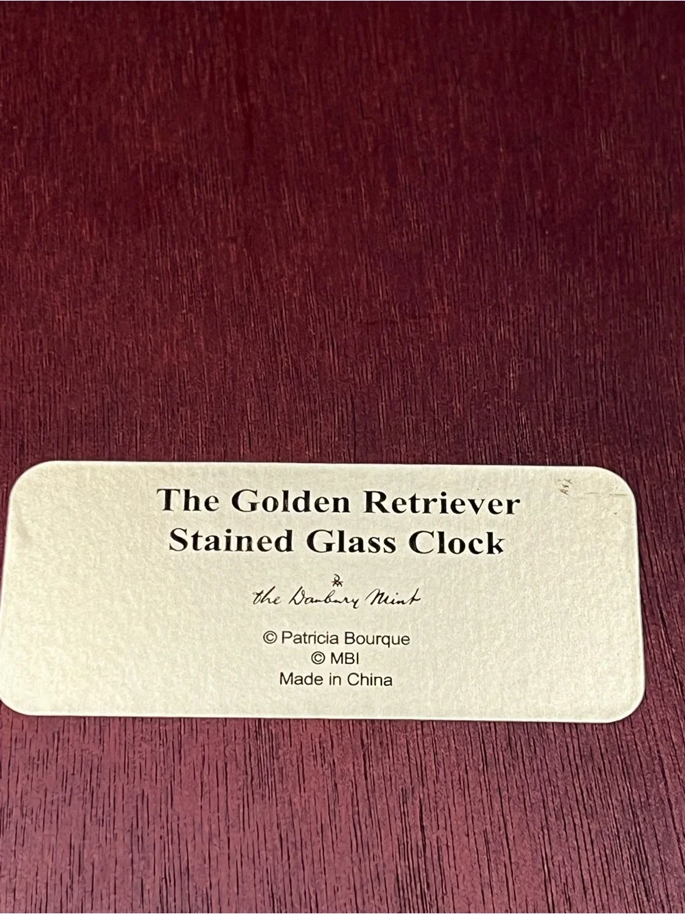 VTG Danbury Mint Golden Retriever Stained Glass Wall Clock Spring Scene